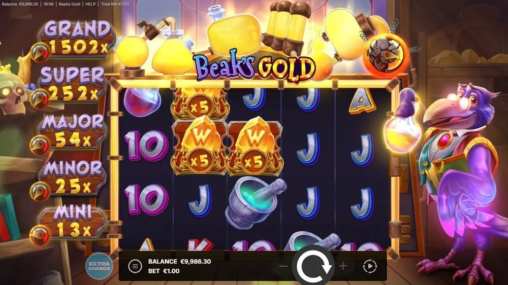Beaks Gold free spins med gyldne hjul og to W×5 multiplikator-wilds